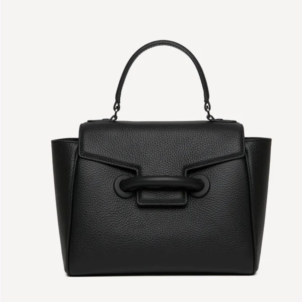 Black Top-Handle Satchel Handbag